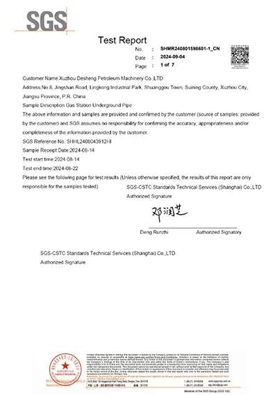 Báo cáo kiểm tra (Đường ống ngầm trạm xăng)